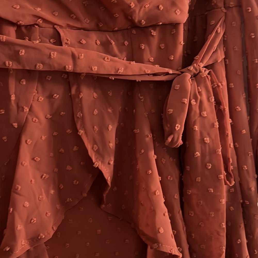 Long Sleeve Burnt Orange Dress - Picture 2 of 7